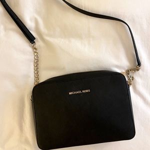 Michael Kors Large East West Crossbody Black with Gold Hardware